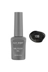 Gold Işıltılı Siyah Kalıcı Oje 108-Yoğun Renk Veren Jel Oje 12 ml-Nail UV Gel Polish 108