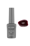 Kahverengi Kırmızı Kalıcı Oje 107-Yoğun Renk Veren Jel Oje 12 ml-Nail UV Gel Polish 107