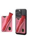 Pembe Ruj Bölmeli Silikon Telefon Kartlığı - Silky Care Lipgloss Silicon Case Pink