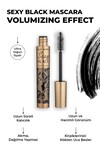 Sexy Black Mascara - Takma Kirpik Etkili - Hacimli ve Kıvrımlı Kirpikler