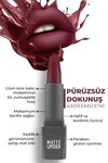Yoğun Renk Veren Uzun Süre Kalıcı Nemlendirici Kadifemsi Mat Ruj - Matte Lipstick 418 Dark Berry