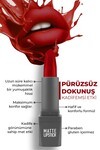 Yoğun Renk Veren Uzun Süre Kalıcı Nemlendirici Kadifemsi Mat Ruj - Matte Lipstick 422 Wild Red