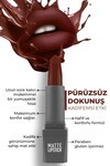 Yoğun Renk Veren Uzun Süre Kalıcı Nemlendirici Kadifemsi Mat Ruj - Matte Lipstick 424 Ruby Red